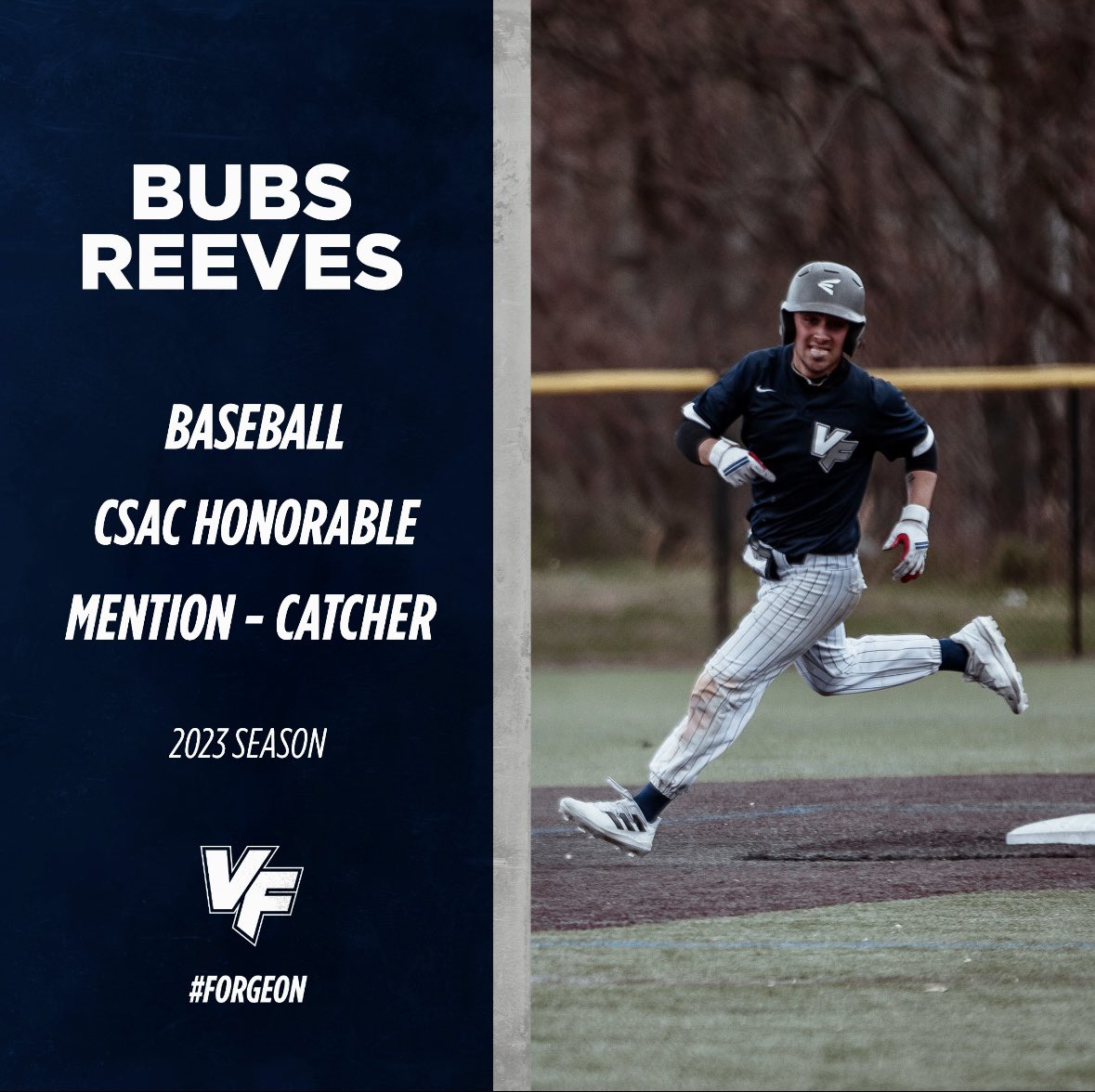 Freshman Bubs Reeves earned a spot on the <a href="/CSACsports/">CSAC</a> Honorable Mention Team! 

Congratulations!!! 

#ForgeOn⚒️