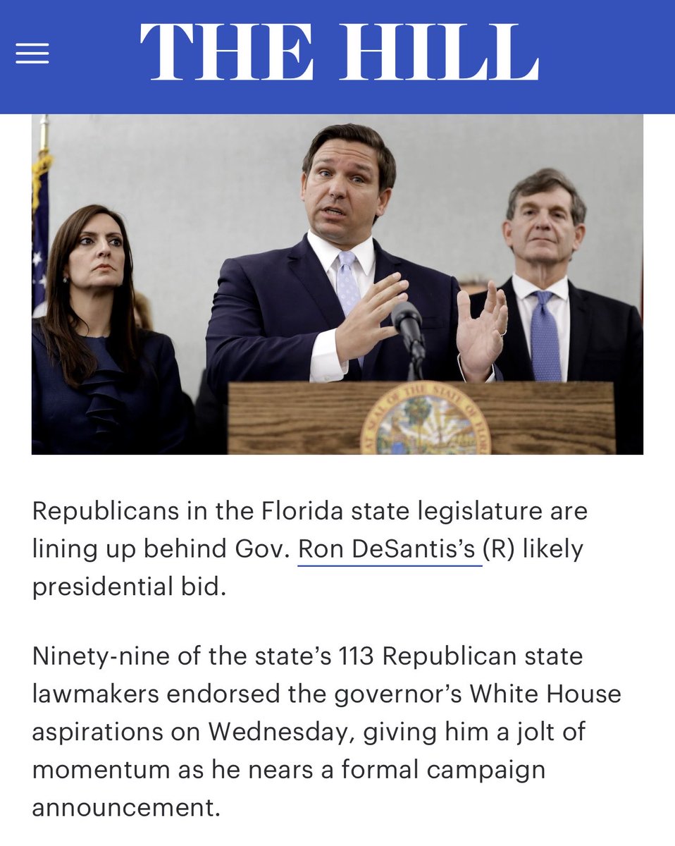 SteveCortes's tweet photo. Nearly 100 Florida legislators back ⁦@RonDeSantisFL⁩ for president.

Big news! https://t.co/uXwkIYOdkE