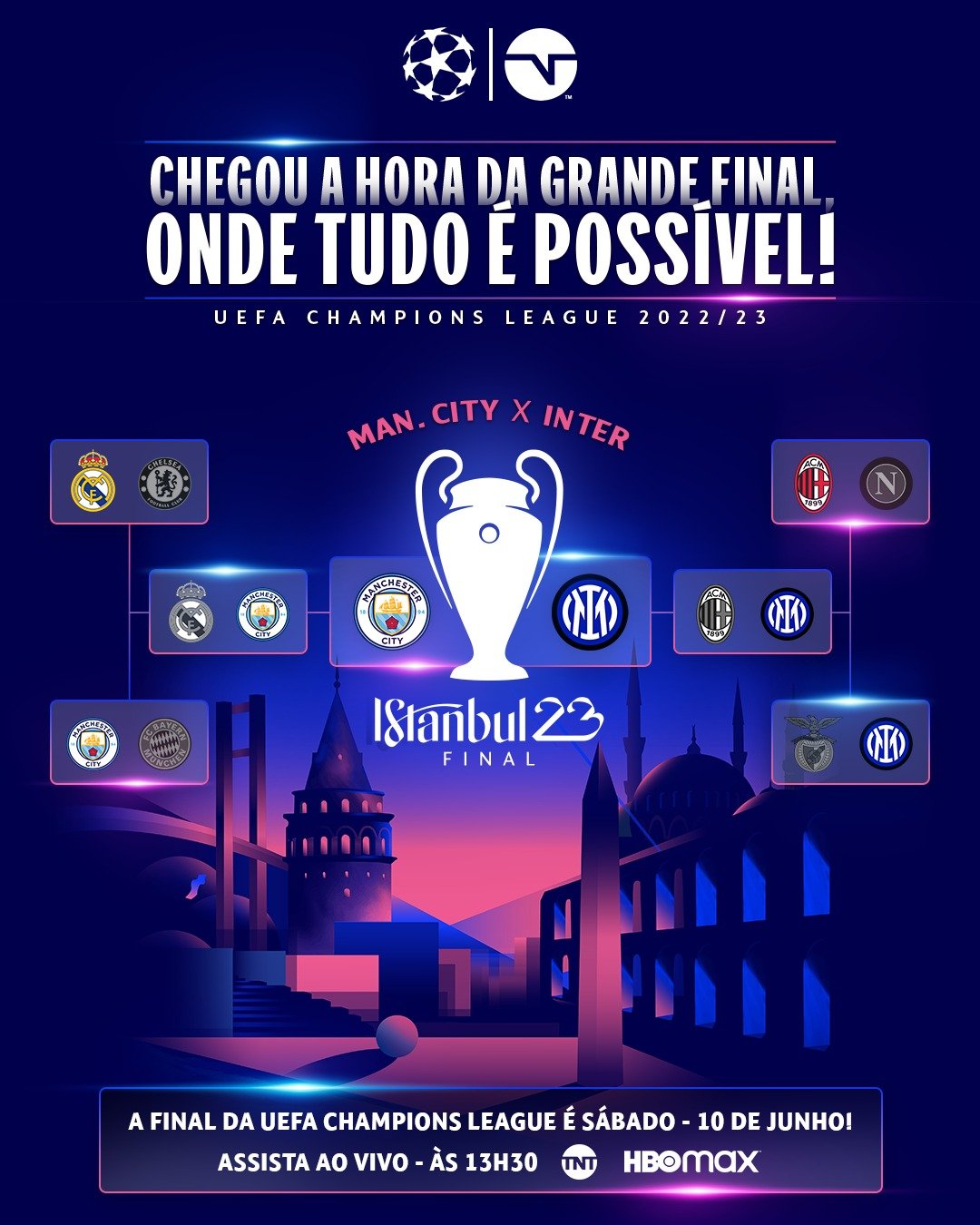 TNT Sports Brasil - SÓ VAI CURTIR QUEM ESTÁ NA TORCIDA PELO CITY! 👕  Manchester City x Inter de Milão é HOJE, às 13h30, na TNT Brasil e na HBO  Max ( #