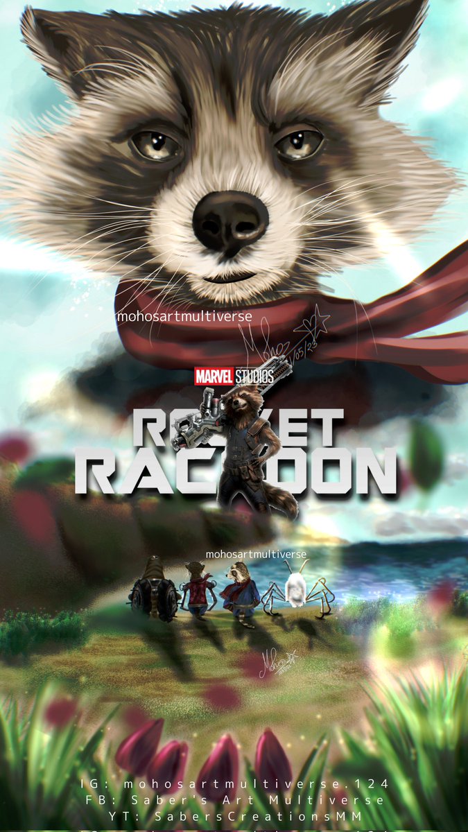 part 2 of my latest drawing! Rocket Raccoon's solo poster fanart! IG: instagram.com/mohosartmultiv… #RocketRaccoon #RocketGG #Rocket #lylla #GotGVol3ID #GotG3 #GotG #floor #rabbit #gotgfloor #gotglylla #lyllaotter #otter #walrus #teefs #gotgteefs #GuardiansoftheGalaxyVol3 #mcufanart