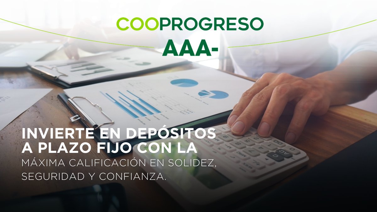 cooprogreso_ec's tweet photo. Invierte en depósitos a plazo fijo con Cooprogreso, con la máxima calificación entre las más grandes del Ecuador.

Más información en: https://t.co/hE5bkLlzqj

#Cooprogreso #ComoTú #SomosAAA- #Inversiones https://t.co/HE9OgPlILV
