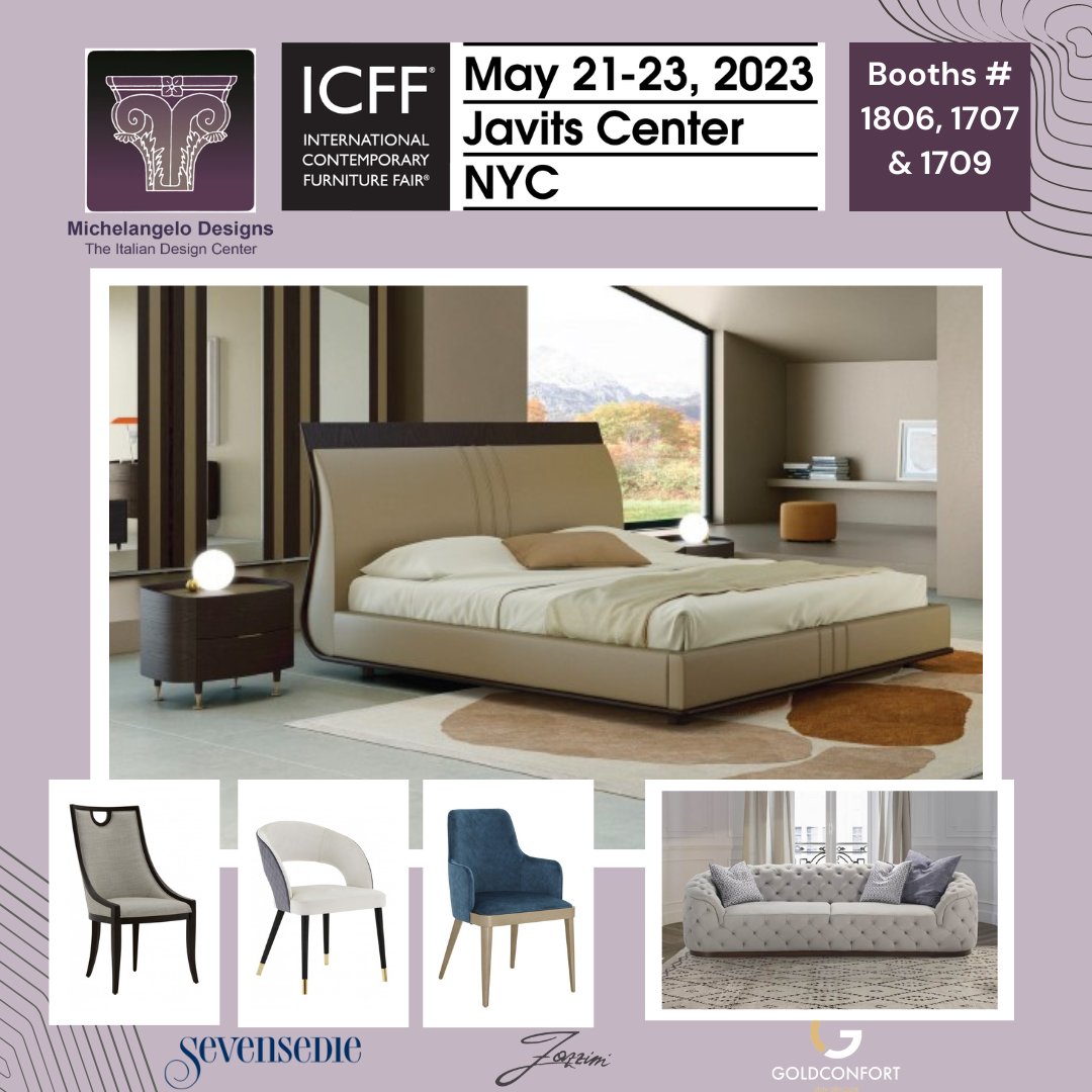 ICFF 2023 
See you there! 

#ICFF #nyc #tradeshow #chairs #beds #sofas #highendfurniture #luxuryfurniture #madeinitaly #italiandesign #bigapple #tradeshow #javitscenter
