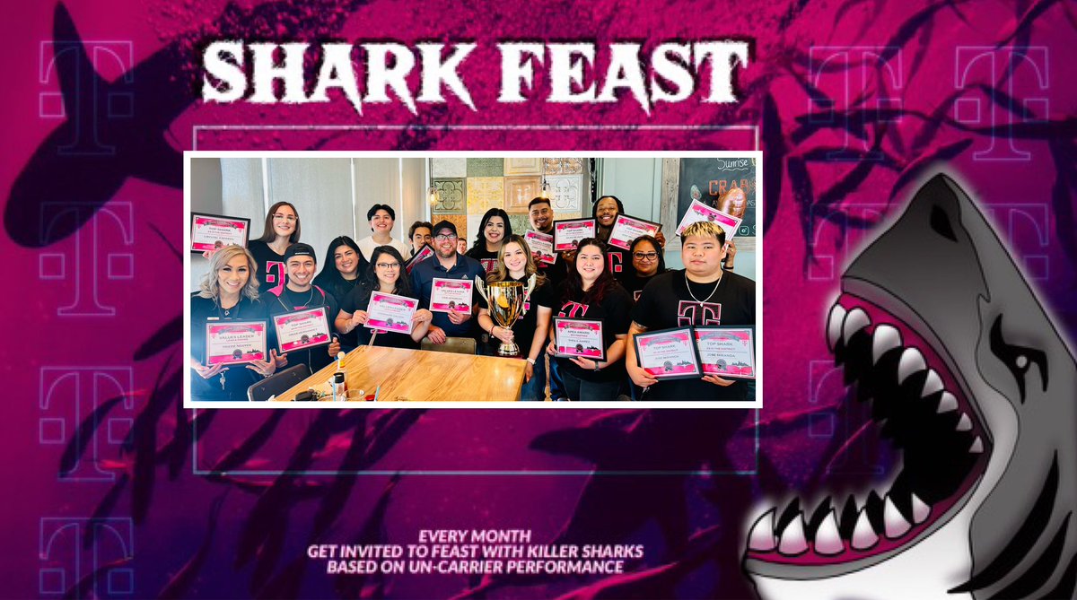 Shark Feast, the best day of the month is celebrating our top performers! Thank you all! Keep up the JAWSome work! ￼💪🏻🦈🔥 #DFWSouthSharks @tobiastjones @JacksonTingley