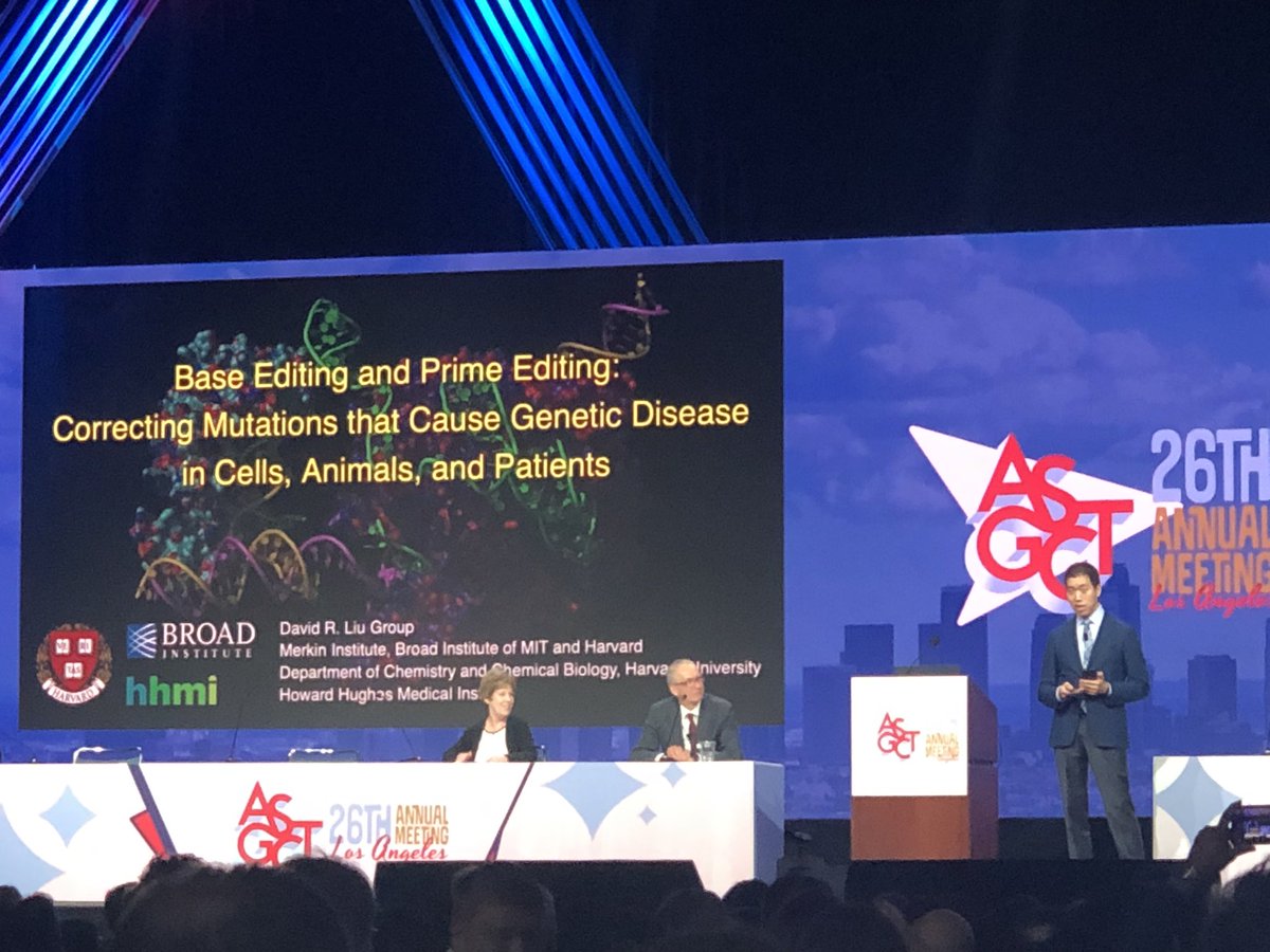 ASGCTherapy's tweet image. David Liu, PhD, (@HarvardU) speaking now on #baseediting + #primeediting at #ASGCT23!