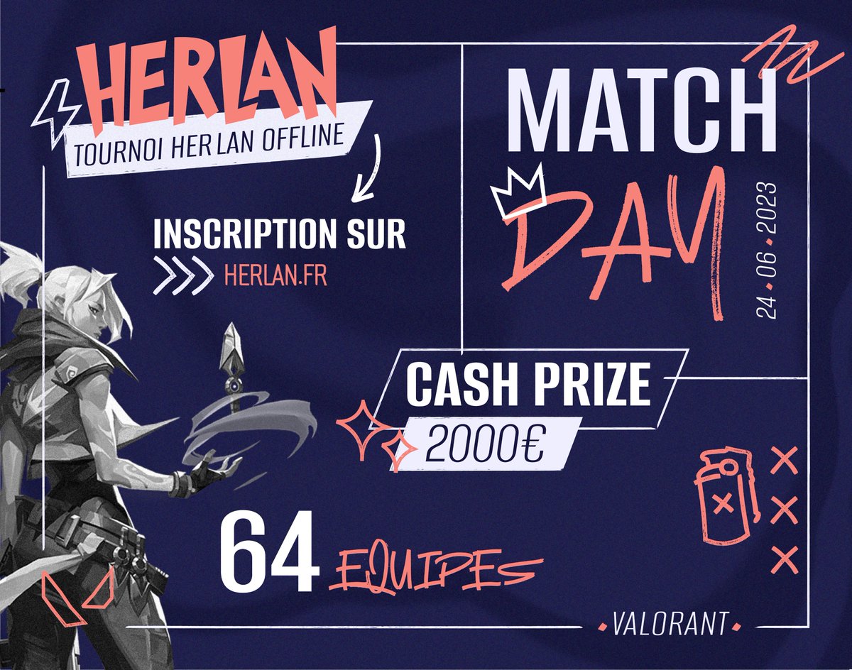 Nous sommes ravis de vous annoncer le tournoi HerLan, exclusivement réservé aux joueuses ! Avec un cash prize de 2000 euros à gagner, c'est l'occasion de montrer votre talent dans l'esport et de participer à un événement incroyable.  Inscriptions sur ➡️ herlan.fr