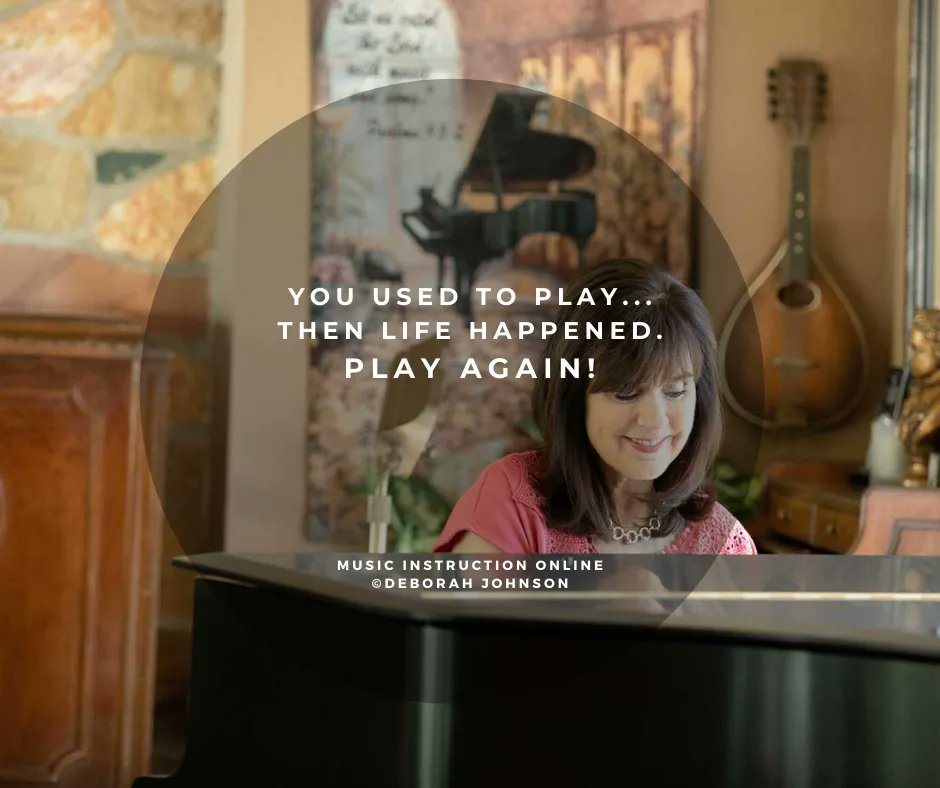 DebJohnsonWorks's tweet photo. You used to play...then life happened. Play again! #FreeDownloads: https://t.co/gUraxxnaWV #onlinelearning #musicislife #relearn #nevertoolatetoostart #midlife #stepbystep #onlinetrainingprogram #onlinemusiclessons #piano #pianolovers #voicelessons #onlinevoicelessons https://t.co/vhe5qIOrZJ