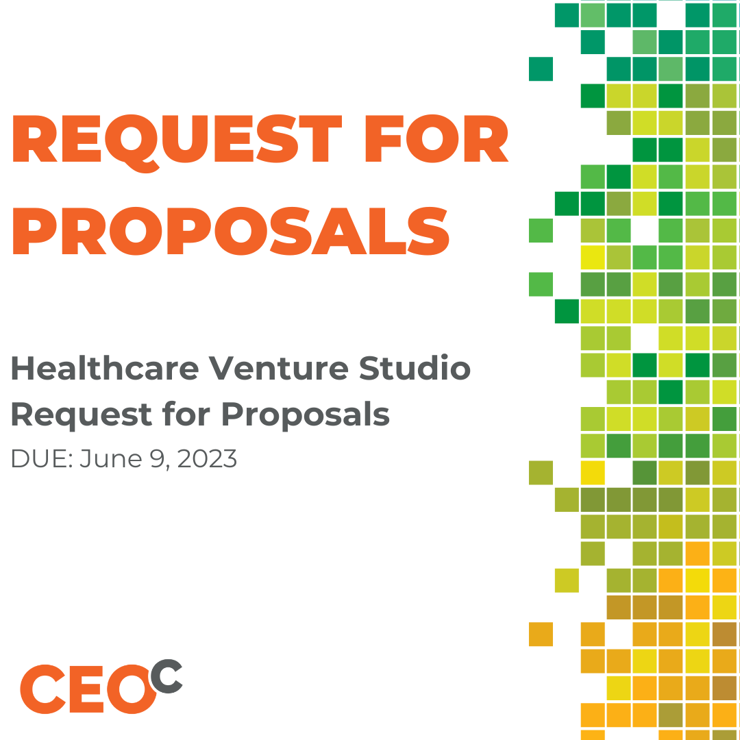 Aging20's tweet photo. Submissions are now being accepted for #CEOc’s newest problem-solving initiative: a Healthcare Venture Studio Program. This new program will aim at improving operational efficiencies within healthcare and more. Interested? Visit our website: https://t.co/GQ998GzpBG https://t.co/5HWaShFK6e