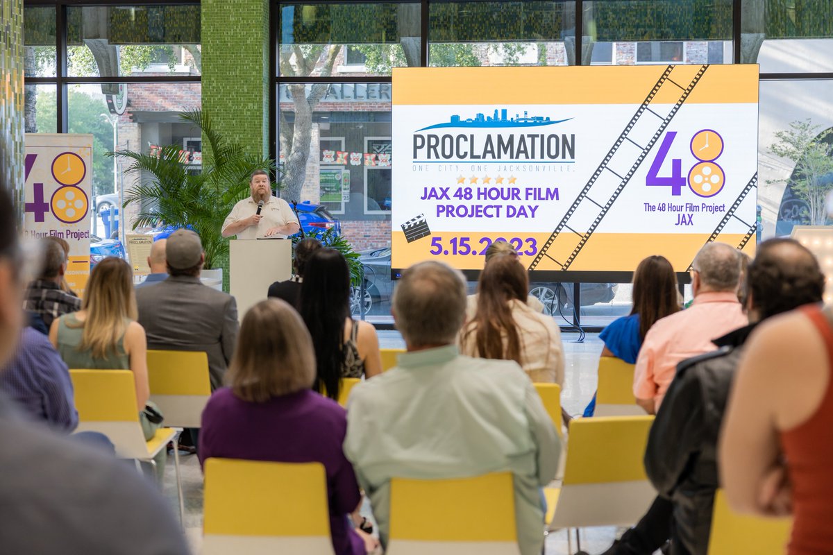 TheJessieJax's tweet photo. 5/15/23 will now be recognized as "JAX 48 Hour Film Project Day.” Adam &amp; Monique Madrid are the current city producers (@jax48hfp). We were honored to host this celebration! The winning film "Threshold" is on its way to the @Festival_Cannes. 
Photo Credit: Ally Brody @ally_brody https://t.co/pzTASaW9f6