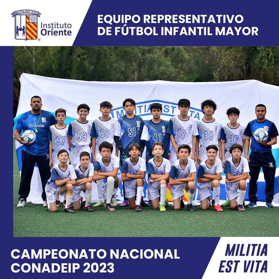 ioriente's tweet image. Querida #ComunidadIO

Presentamos con mucho orgullo al equipo de fútbol que nos representará en el campeonato nacional de #CONADEIP categoría Infantil Mayor  el cual se llevará a cabo del 19 al 23 de mayo en Lagos de Moreno, Jalisco.

¡Les deseamos mucho éxito!
#SiempreLobos