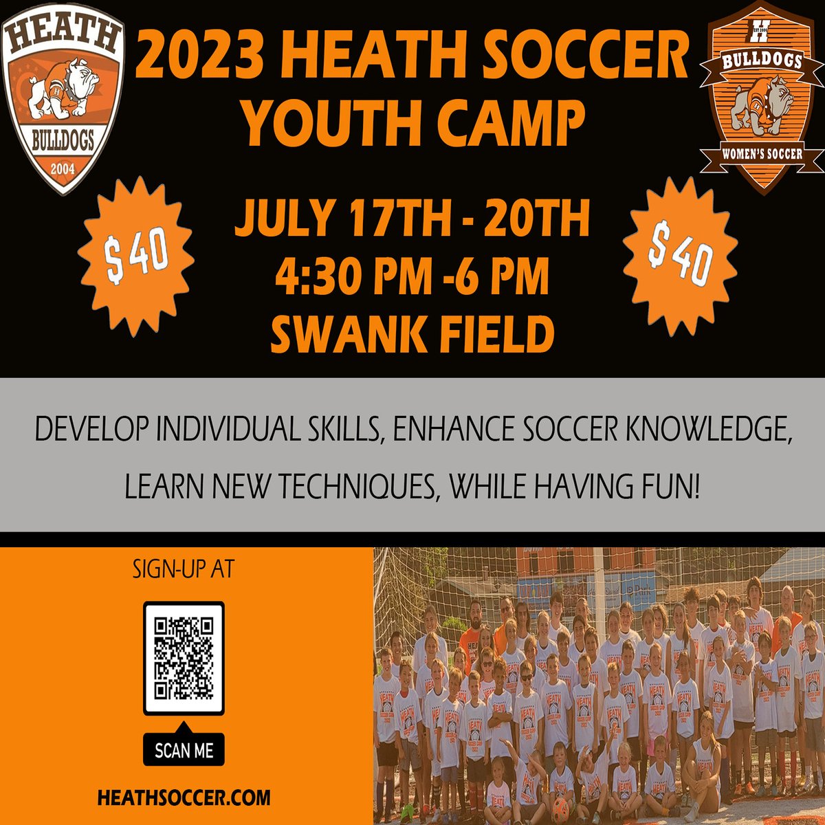 You never know on which amazing Heath Alumni Soccer Players may come and visit🕵️!!!!!!  Guess you will have to sign up and find out

#SoccerCamp #HeathSoccer 

@Heath_Soccer @heath_schools @HeathOhio @HEATHHS_AD