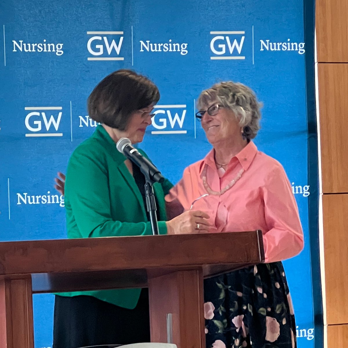 ADarcyMahoney's tweet photo. Always a great day when we can recognize our own @gwNURSING  faculty and staff! @daisylephd @cycledawn #proudchair #nursetwitter @adriana_glenn1 https://t.co/P06Fgj8py5
