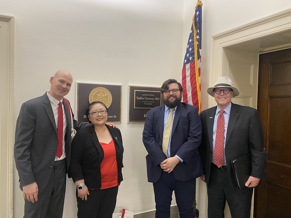 Thanks Ben with Rep <a href="/YadiraCaraveo/">Dr. Yadira Caraveo</a> for meeting with <a href="/BarryGGore5280/">Barry Gore</a> <a href="/dduchateauco/">Danielle</a> and @LLSAdvocacy on lobby day #LLSAction helping children and improving trial diversity