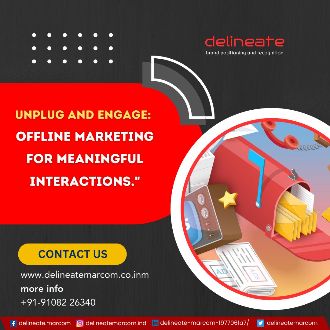 📣 Unplug and Engage: Offline Marketing for Meaningful Interactions! 🤝

#UnplugAndEngage #OfflineMarketing #MeaningfulInteractions #RealConnections #BuildingRelationships #TangibleExperiences #MemorableEncounters #AuthenticConversations #CommunityBuilding #BringingPeopleTogether