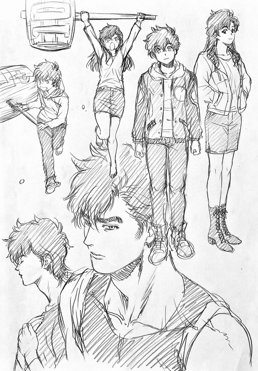 ラフ描き、CH.リョウ香 〜if〜(もしも)  昔描いた『香が生存していて、リョウと香の2人の間に子供が生まれていたら…!』の妄想ラクガキ。 過去絵見つけて久しぶりに描いた。