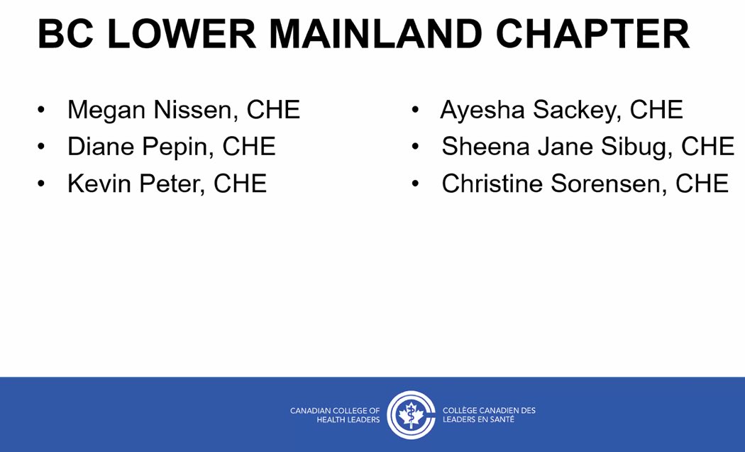 I am pleased to have been awarded the CHE (Certified Health Executive) designation from the Canadian College of Health Leaders. “The only leadership designation in Canada for all health leaders.”  <a href="/CCHL_CCLS/">CCHL - CCLS</a> cchl-ccls.ca/che-certificat…