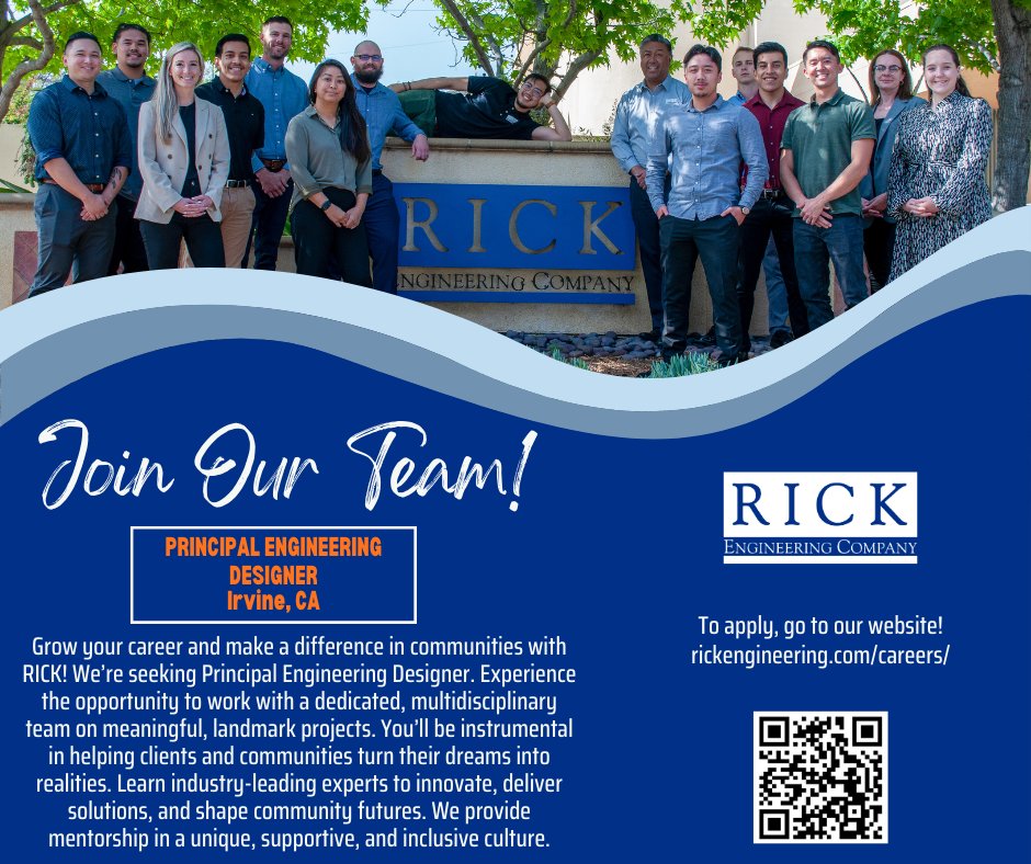 RickEngineering's tweet image. RICK Orange in Irvine, CA is expanding! If you&apos;re interested in joining us as a Principal Engineering Designer or want to know about all our available open positions, please visit our website.

rickengineering.com/careers/

#RICKOrange #RICKIrvine #engineeringdesigner #joinourteam