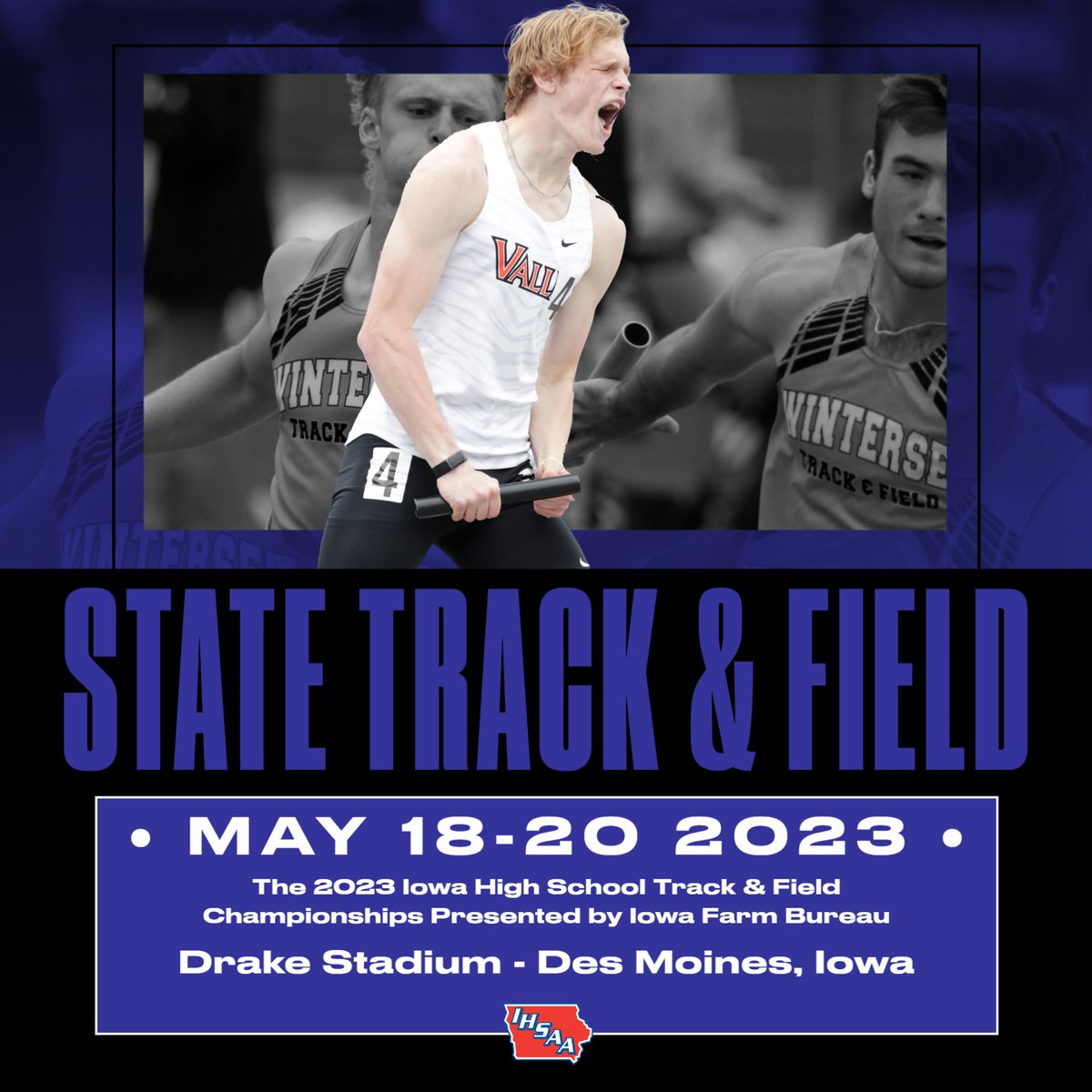 IHSAA's tweet photo. WE'RE READY! The 2023 Iowa High School Track &amp; Field Championships begin today! #iahstrk 🏆

🎟: https://t.co/UAdVbDNqpj
🗓: https://t.co/rDOqrtzJFo
🎽: https://t.co/HynQwdbwff
🎥: https://t.co/605bfwuyOL
🏅: https://t.co/nc7ETKAYKU https://t.co/BhBJcioPEs