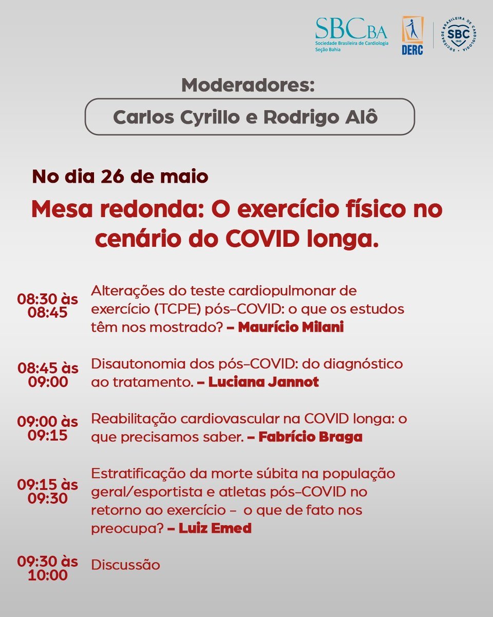 DercSbc's tweet photo. Venha acompanhar conosco a programação do 35º Congresso de Cardiologia do Estado da Bahia e do XXIX Congresso Nacional do DERC! @sbcbahia

Não perca essa oportunidade de atualizar seus conhecimentos e se conectar com outros profissionais da saúde

Estamos ansiosos para te ver lá https://t.co/4dxFhprv8x