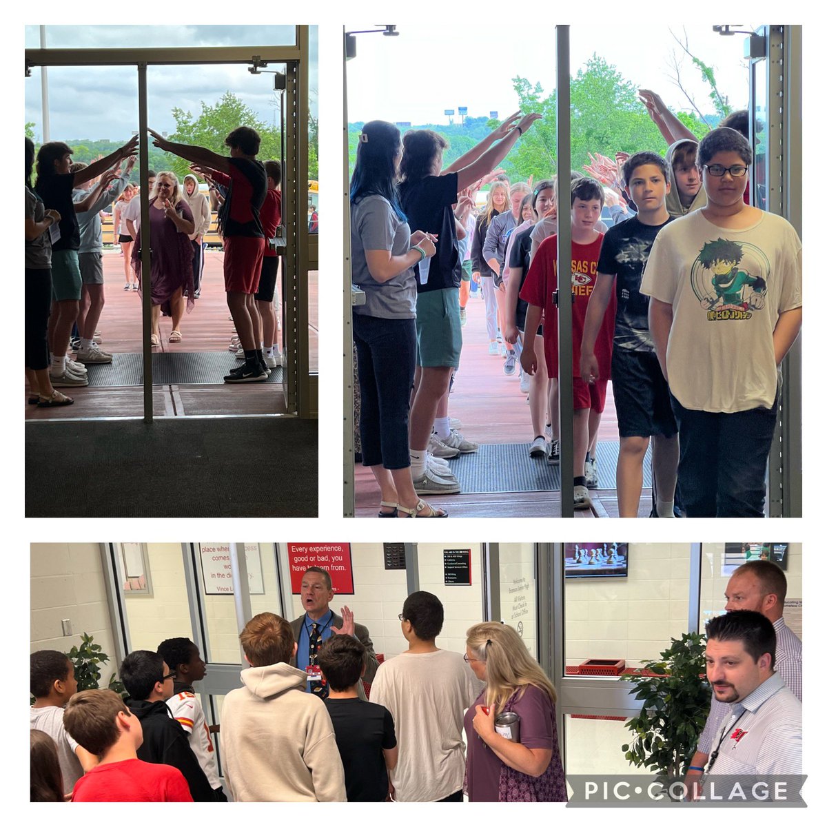 Today is the first of two 6th grade Transition Days for the <a href="/bransonschools/">Branson Public Schools</a>, as 6th graders move up to <a href="/BransonJH/">Branson Jr. High</a> next year as 7th graders. Here BJHS students and principals welcome Cedar Ridge Intermediate 6th graders!