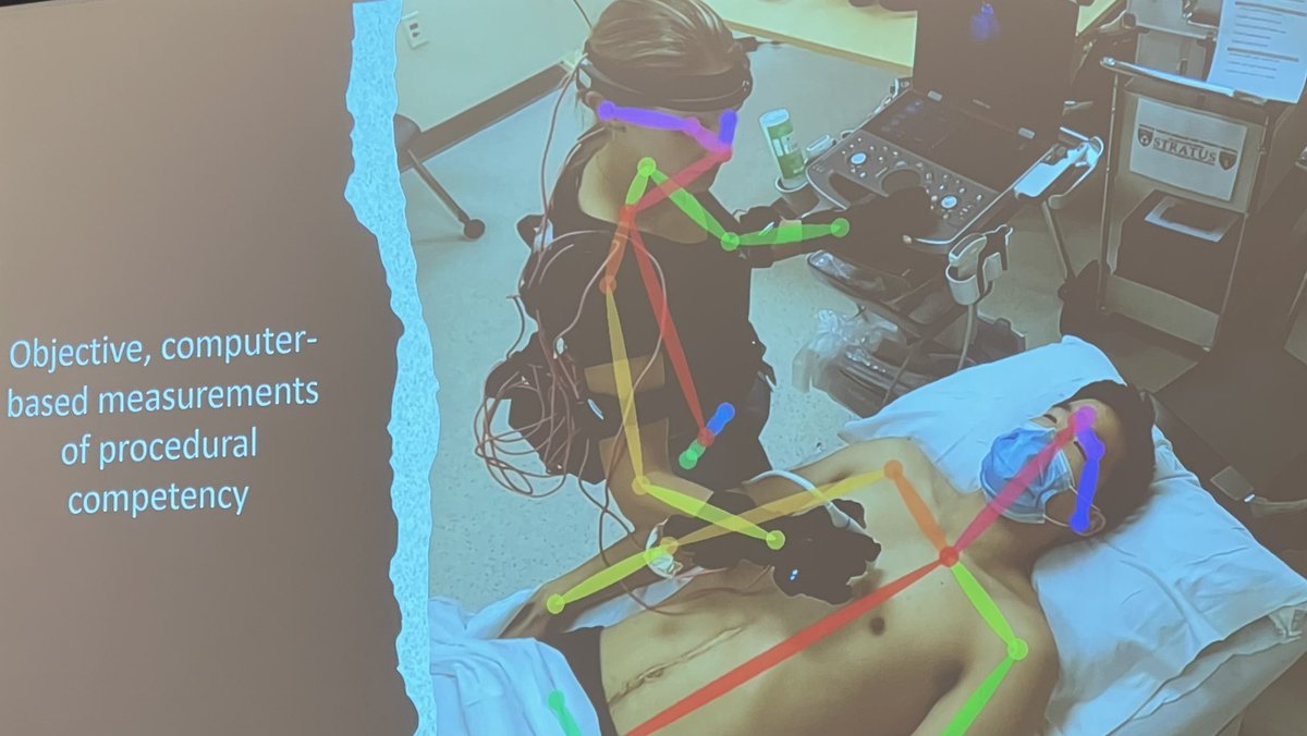 #OSCE vs. #motionanalysis. Can motion analysis be used to measure #ultrasoundcompetency ? #ultrasoundeducation #meded @BrighamSono and @BWH_STRATUS collab presentation by @CarrieDWalsh #SAEM2023