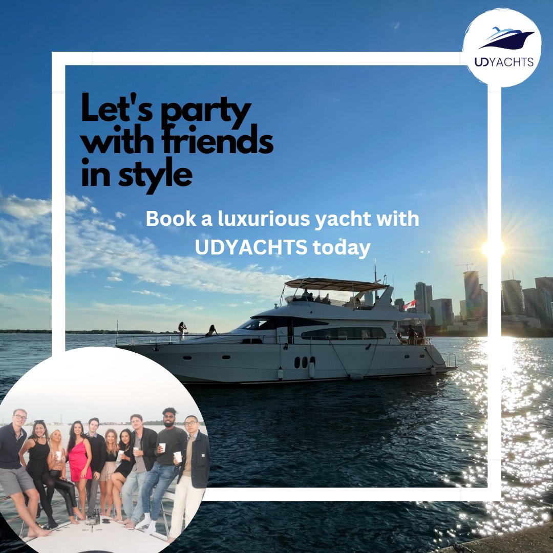 Let's party with friends in style! Book a luxurious yacht with UDYACHTS today and create unforgettable memories. Visit our website to make your booking: udyachts.com 🛥️

#YachtRentalToronto #TorontoHarbor #LuxuryYachts #UnforgettableExperience #udyachts #Toronto