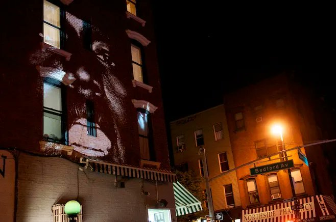fakeshoredrive's tweet photo. 10 years ago today, Kanye West kicked off his rollout for 'Yeezus' by projecting his video for "New Slaves" on buildings across the globe.

Locations for viewings in cities like NYC, London, Paris, Toronto &amp; Chicago were announced on his website moments before the premiere. https://t.co/yZgHemAFxS