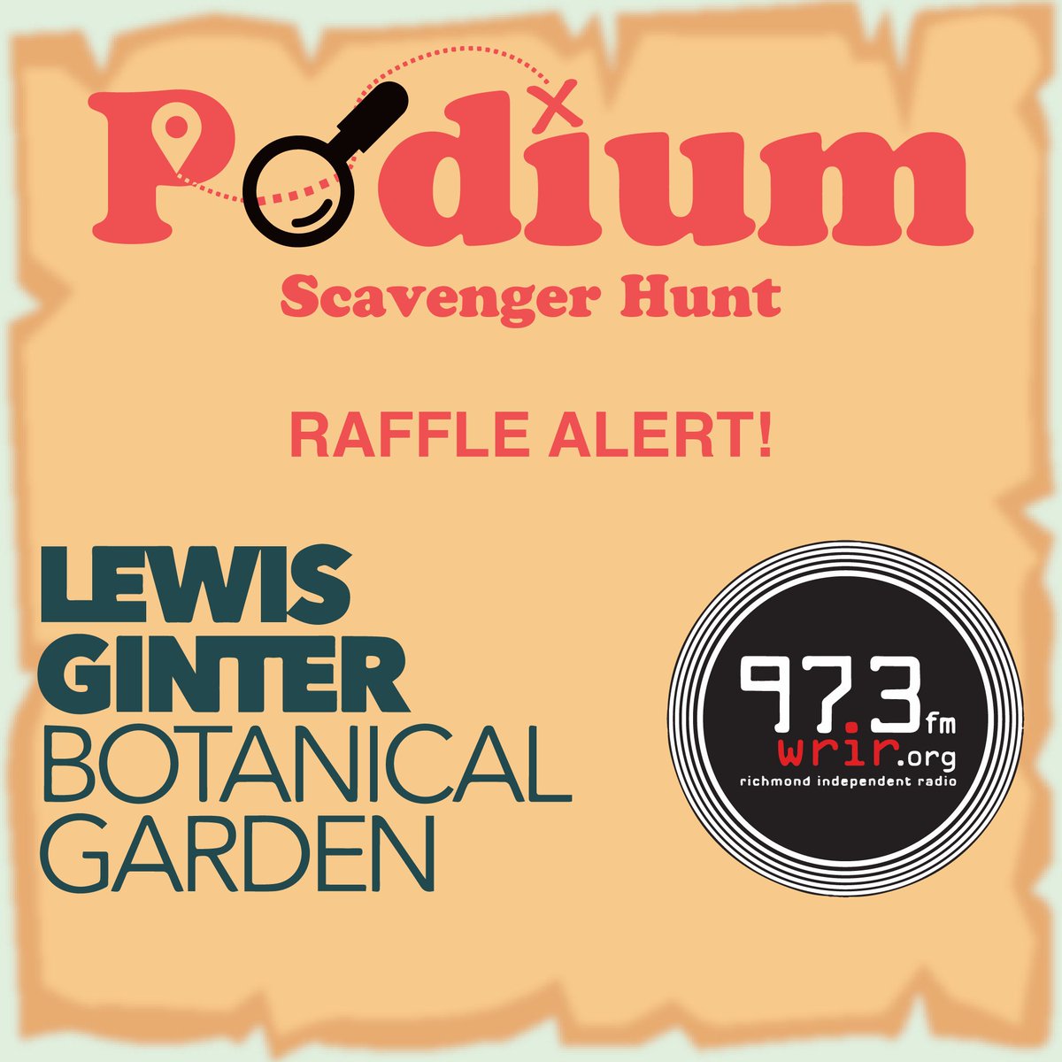From <a href="/lewisginter/">Lewis Ginter Botanical Garden</a> membership to a @WRIR973 swag bag, Podium's Citywide Scavenger Hunt has all the raffle prizes you need for a happy, local, and healthy you!! See you on May 20th for 2023's BEST way to support youth!

Secure your tickets today at podiumrva.org/ScavHunt !
