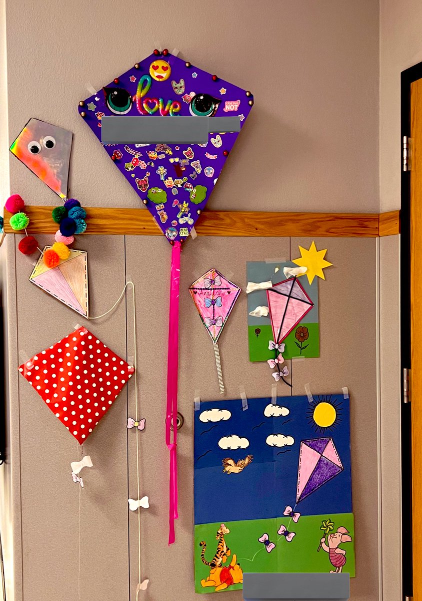 Some of our kites from the STEM project “Kite Day” <a href="/PeaseMustangs/">Pease Elementary</a>