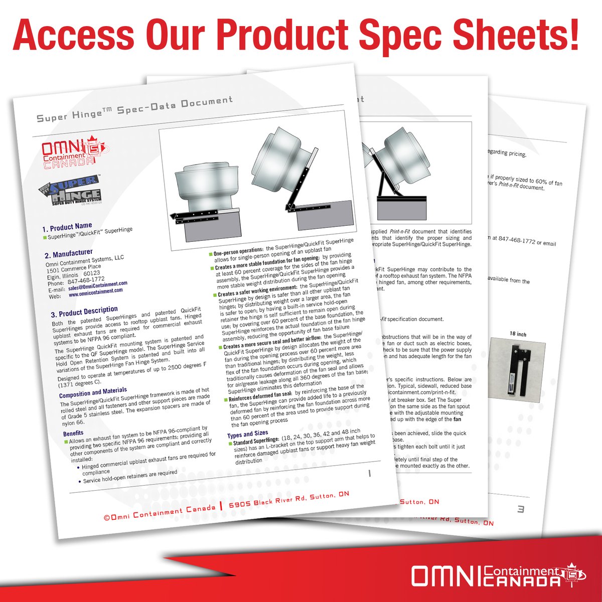 canada_omni's tweet photo. Is your #service company bidding on a commercial #project? Many of our #rooftop solutions have spec data sheets you can #utilize! Here is the spec data sheet on our Super Hinge!https://t.co/awGqKxzYch
#RooftopFan #NFPA #Restaurant #CommercialKitchen #HingeKit https://t.co/FOwXKTjnQg