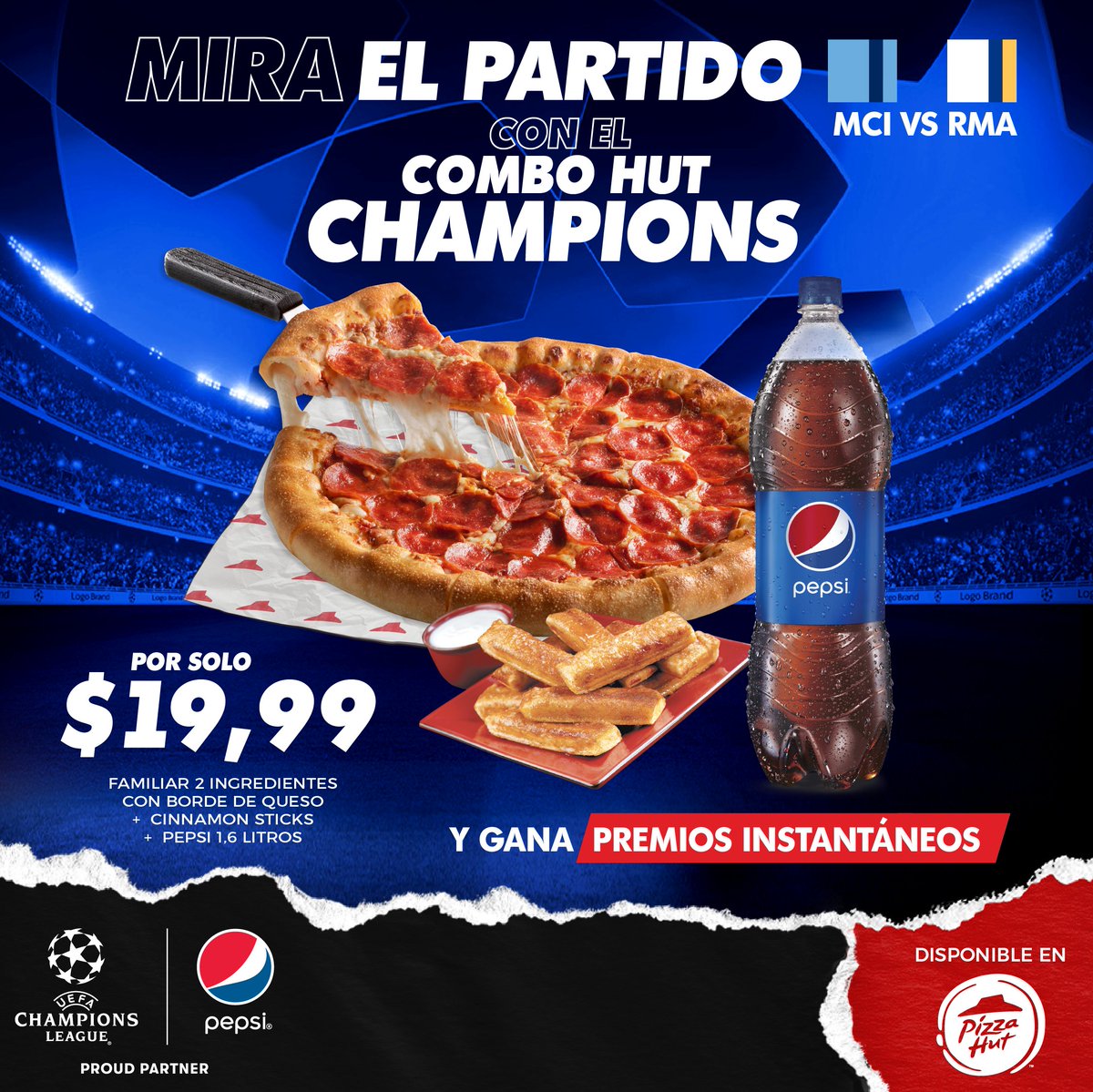 El City viene con furia  para llevarse la victoria en esta semifinal en la Champions, casi 👀 la misma furia con la que viene el combo Hut Champions 🔥🍕 y su raspadita. Disfruta y gana al momento 🤩:

💬 WhatsApp 02 399 3200
🌐 pizzahut.com.ec
📲 App Pizza Hut Ecuador