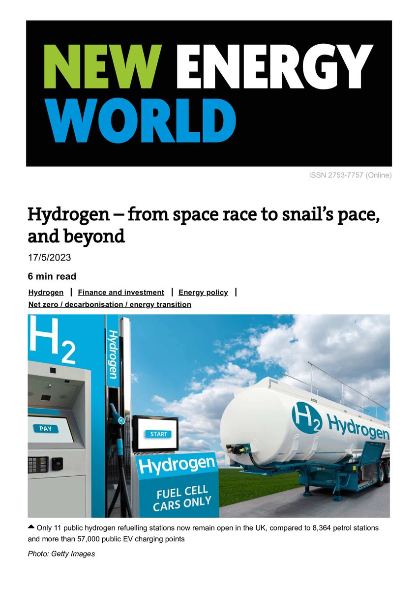 Out today from the @EnergyInstitute 's magazine @newenergyworld, and article by @Greenquark_PR , featuring @HydrogenUtopia. #hydrogen and #fuelcells historically, hope for a #hydrogenfuture. 

yumpu.com/en/document/re…