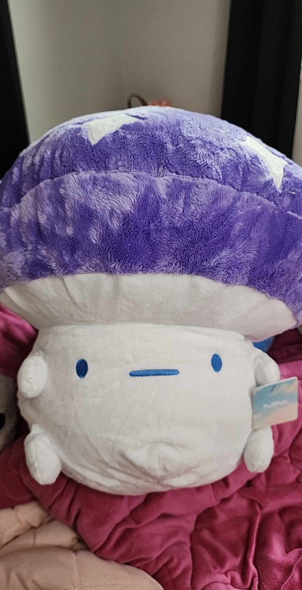 Lithiumx3's tweet image. @fluffnest  Gus is so big~! And heavy. Love him 💜 

#plushies #fluffnest #stuffedanimals 
#cute