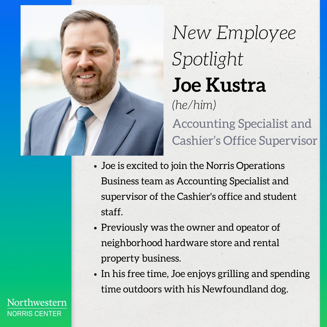 norriscenter's tweet photo. Say hello 👋 to some of our new Spring Employees at Norris! Learn about them in the linked images. https://t.co/8zcLMFpokS