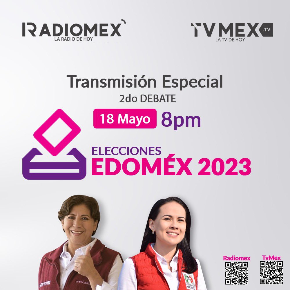 tvmextv's tweet photo. 📌No te pierdas la #TransmisiónEspecial del #2doDebate Edoméx 2023 / 18 Mayo / 8pm a través de https://t.co/bIFizpgKN6
#LaTvDeHoy https://t.co/Uc1YbGFULF