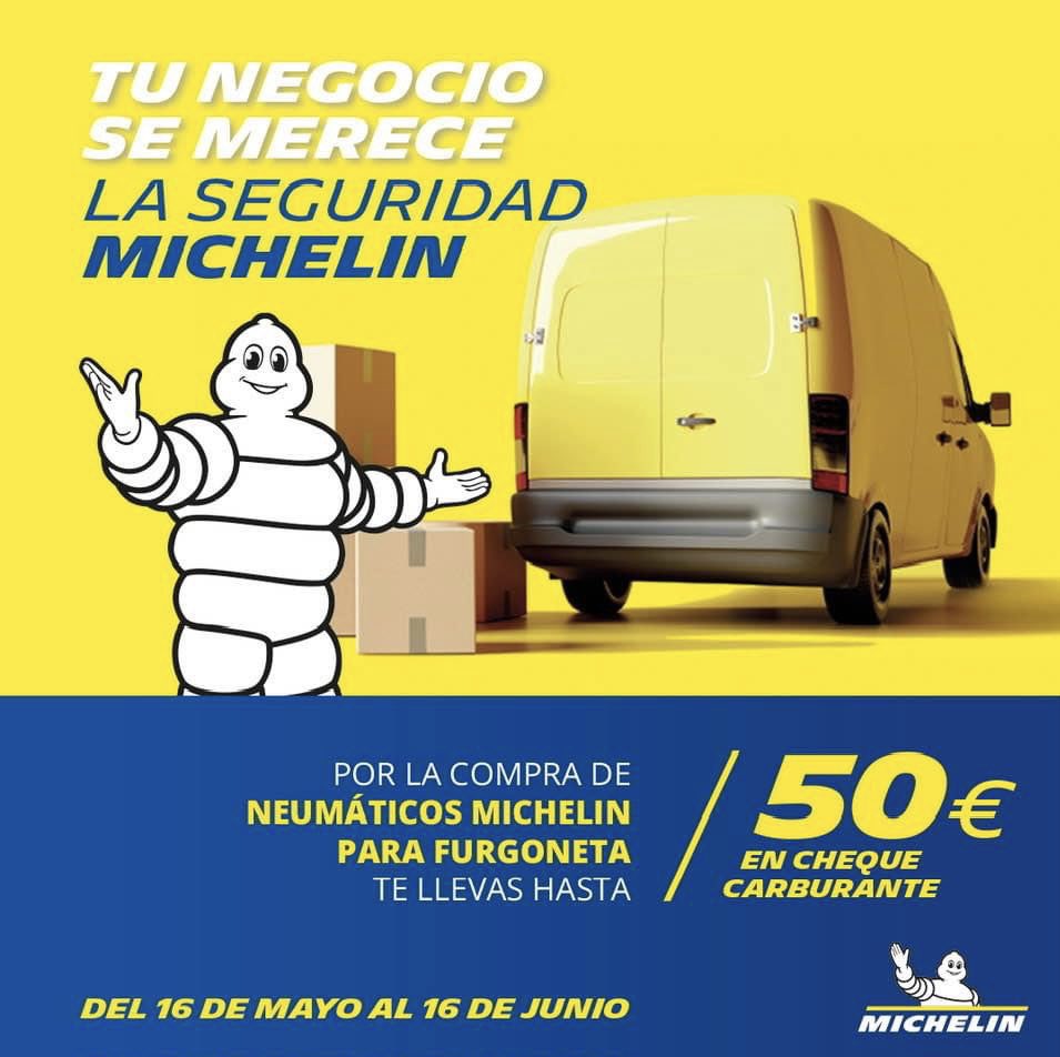 RecauchMiguel's tweet photo. ¡APROVECHA NUESTRA PROMOCIÓN MICHELIN PARA FURGONETA!
 Por la compra y montaje de neumáticos MICHELIN para FURGONETA llévate hasta 50€ en CHEQUE CARBURANTE. https://t.co/JWx6Q1eT72