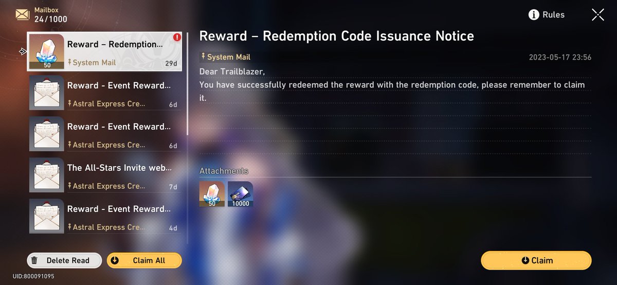RemlinPG's tweet image. NEW HSR REDEEM CODE

HSRVER10JYTGHC

#HonkaiStarRail #StarRail #RedeemCode