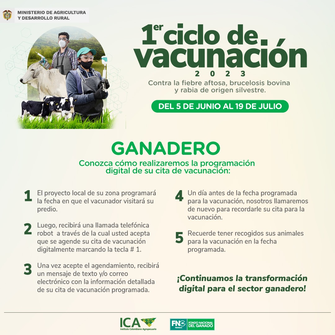 jflafaurie's tweet image. #TodosAVacunar 

Amigo ganadero: ya estamos agendando las citas de vacunación. Recuerde que son vía telefónica. Necesitamos sus datos actualizados.

@Fedegan 
@FedeganE 
@PL_TAME 
@TvGanColombia 
@AlmaganColombia 
#ConstruyendoGanadería 
#DerribandoMitos 
#LlegamosATrabajar