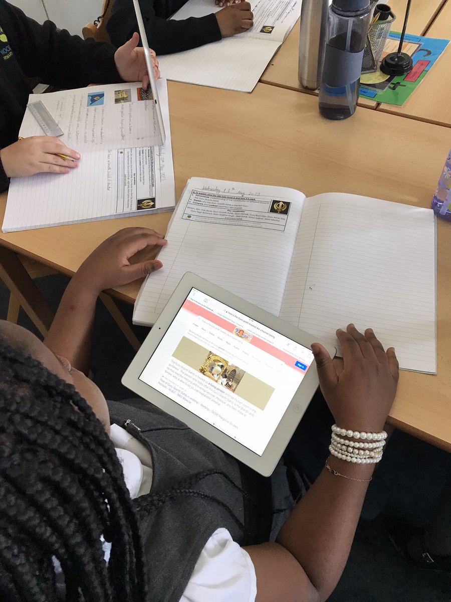 yr5palmtree's tweet photo. In RE today, Palm tree developed their understanding of the Guru Granth Sahib through research on the iPads. @WoodhillSch https://t.co/KZkR1Wehy0
