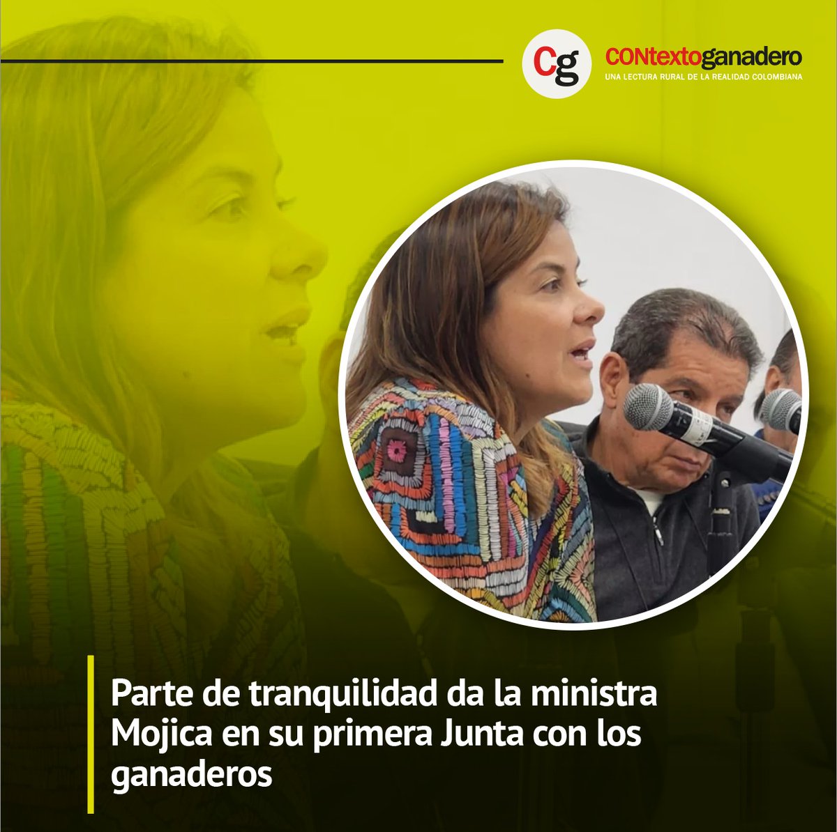 Fedegan's tweet photo. Un parte de tranquilidad dio la ministra Mojica en su primera reunión con los ganaderos. Habló en tono conciliador y sin minimizar la meta del gobierno de avanzar en la distribución de tierras. 

Informe @ContGanadero 👉https://t.co/2CPHZwLge5

#AcuerdoDeTierras https://t.co/tRoqqx2TYW
