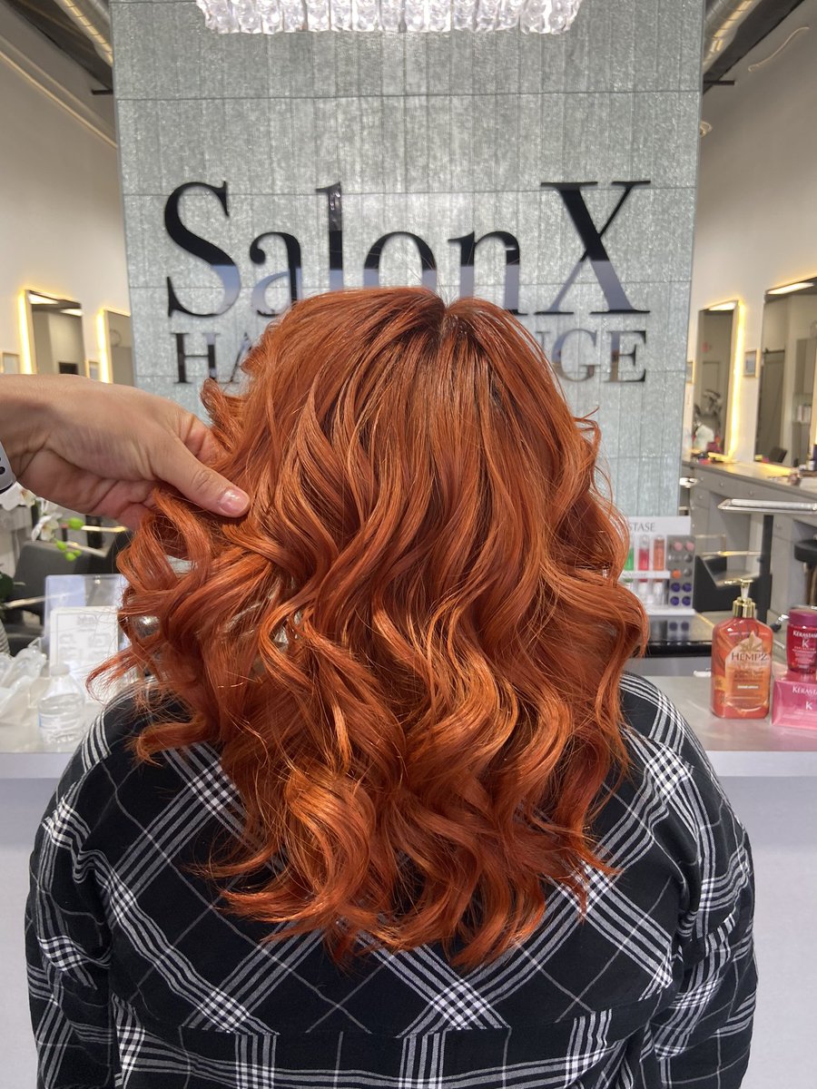 Copper hair at the best salon in Las Vegas.