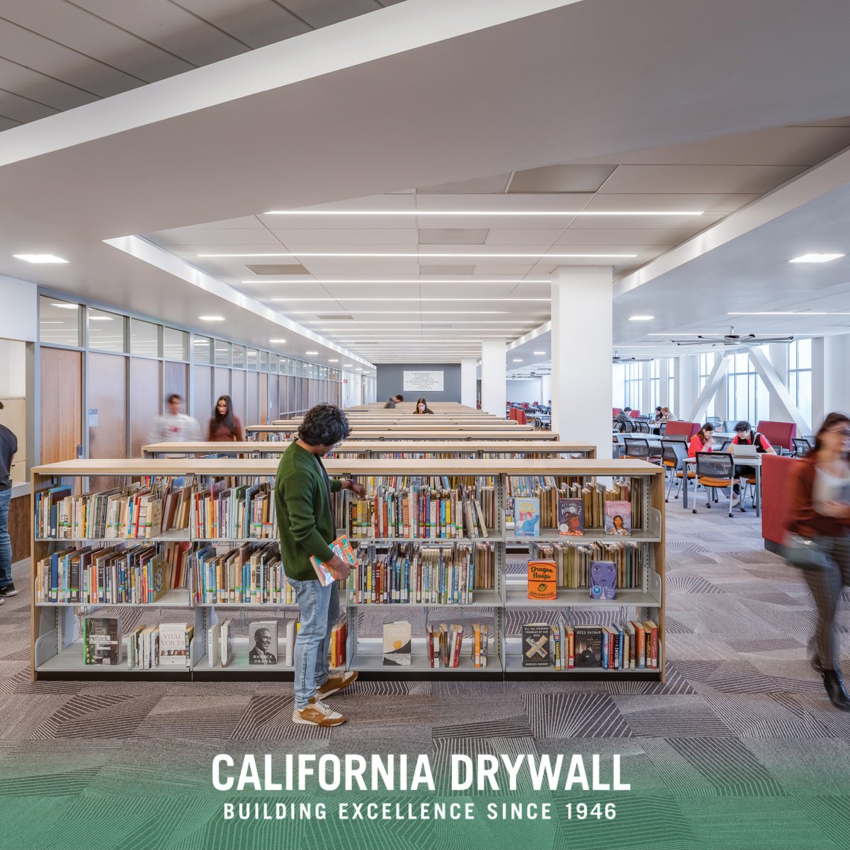 CalDrywall's tweet photo. Introducing the 100k SF CSU East Bay CORE Library – built by our CalDrywall Fireproofing, Framing, Drywall, Taping and Lath &amp; Plaster teams. It offers library resources, real-world incubator spaces, and cutting-edge tech for students. Designed for LEED Gold and Zero Energy Ready. https://t.co/3698jMC2Pl