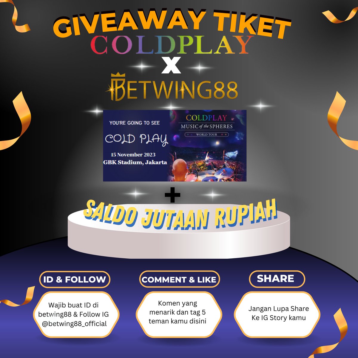 Betwing88's tweet photo. @narrygalloeng 𝐆𝐈𝐕𝐄𝐀𝐖𝐀𝐘 𝐓𝐈𝐊𝐄𝐓 𝐂𝐎𝐋𝐃𝐏𝐋𝐀𝐘𝐱𝐁𝐄𝐓𝐖𝐈𝐍𝐆𝟖𝟖

Follow
ig : @betwing88_official

link daftar : https://t.co/49WfV7UoZ9

Calo Dapet Caca Botuna 32 Tahun https://t.co/Rzs259Lda0