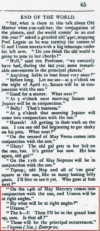 Yikes! Apparently people have been making Uranus jokes at least since this 1881 edition of the satirical magazine Puck. 
[Found by Elizafox System on Mastodon]