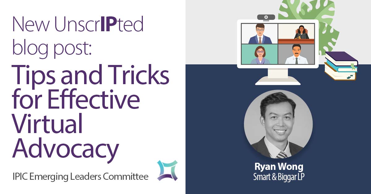 IPIC_Canada's tweet photo. New article on #IPIC's UnscrIPted Blog: 'Tips and Tricks for Effective Virtual Advocacy,' submitted by Ryan Wong of @SmartBiggar, member of IPIC's Emerging Leaders Committee.

Read the full article here: https://t.co/qemNtHqAqg #CdnIP #IP  #Advocacy https://t.co/Adt7ZPQBwH