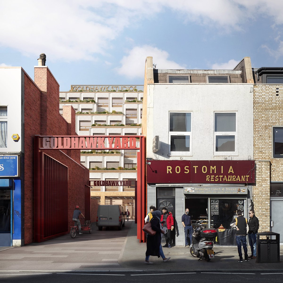 Shepherd's Bush Market by <a href="/AHMMArchitects/">AHMM</a> 

New plans for the market and Old Laundry Yard have been submitted. The proposal includes an 8-storey office building and 40 affordable residential units:
skyscrapercity.com/threads/shephe…