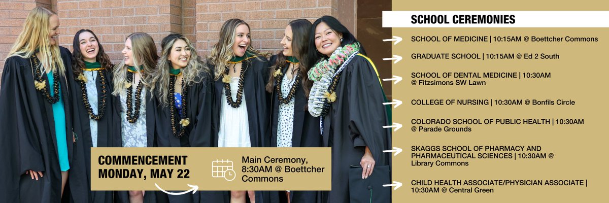 Spring 2023 Commencement is Monday! 

Get all the info you need to know ➡️ cuanschutz.edu/commencement

#CUAnschutz23 | #CUAnschutzGrad