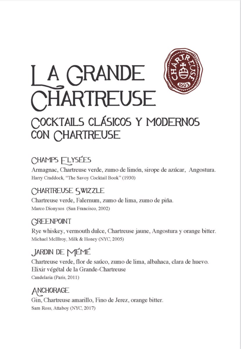Menú especial #chartreuseday