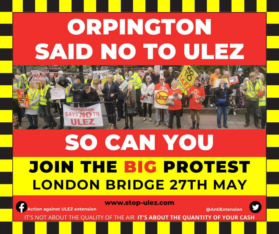 #Notoulez #Notoulex #Getkhanout Basically hashtag to anything to do with @SadiqKhan Come and show your displeasure at the policies of @MayorofLondon not just ULEZ, policing, housing, economic development, the list goes on.Please share and attend. London needs you! @AntiExtension
