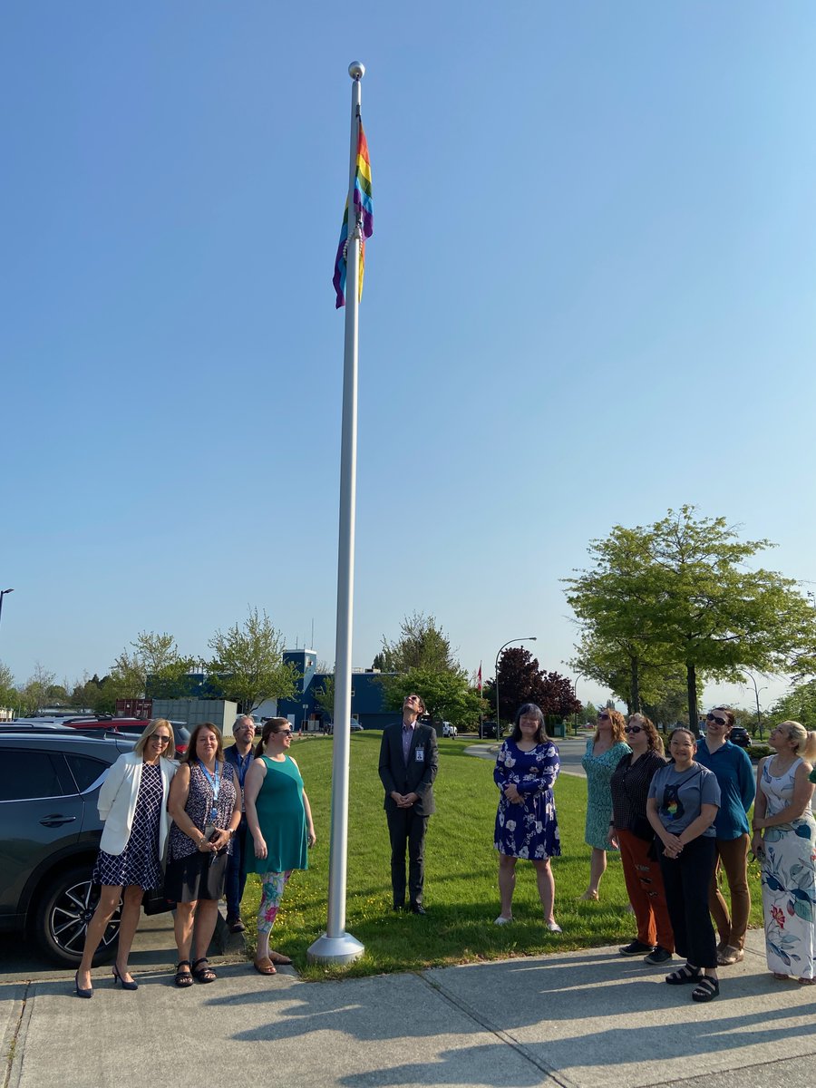 The rainbow flag was raised at the School Board Office in Ladner today - May 17 - to mark International Day Against Homophobia, Transphobia and Biphobia and will stay raised until the end of June. deltasd.bc.ca/news-events/ne…