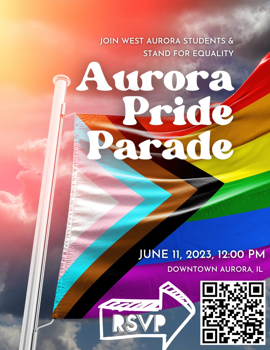 Join WAHS Pride Club🏳️‍🌈on 6/11 as we walk in the  <a href="/AuroraILPride/">Aurora, IL Pride</a> #PARADE!  <a href="/sd129/">West Aurora School District 129</a> <a href="/WAactivities/">WestAuroraActivities</a> #AuroraPride #Pride2023 #LGBTQIA #Equality #LoveWins #Allies EVERYONE IS WELCOME! 
More information: aurorapride.org